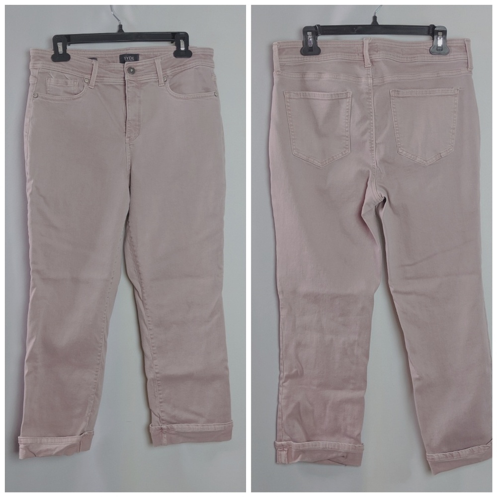 NYDJ Dusty Pink Marilyn Straight Crop Cuff Sz 12